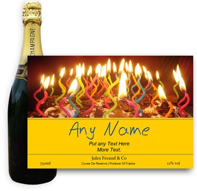 Buy Personalised Champagne - Candles Label